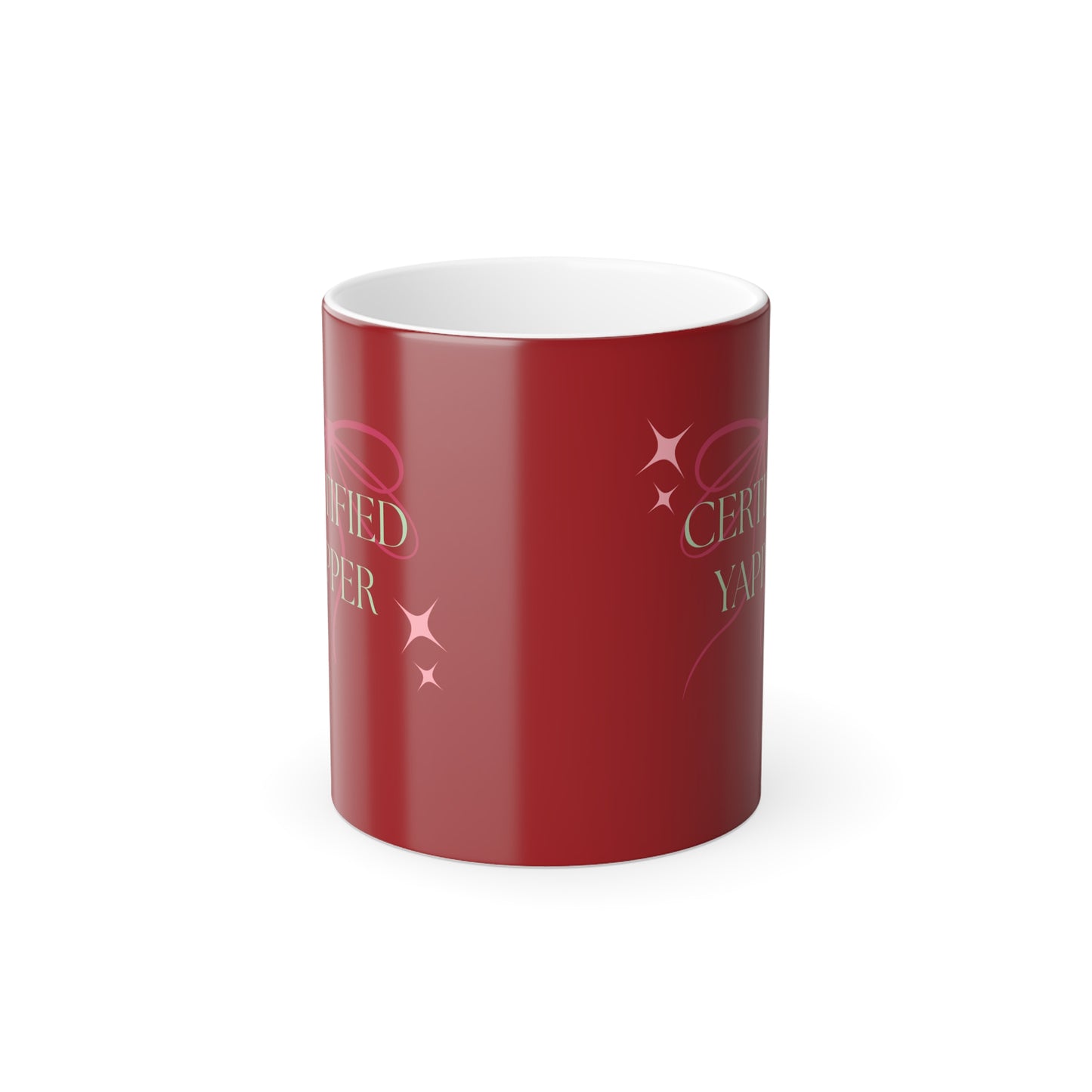 Color Morphing Mug - Certified Yapper Red Mug, Stylish aesthetic Gen Z Cup, gift for her
