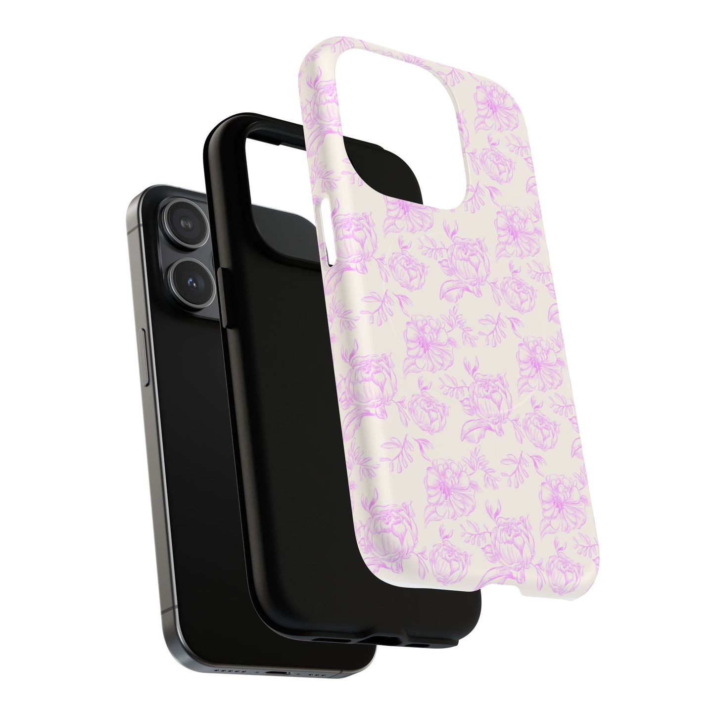 Pink and white Floral iPhone Case