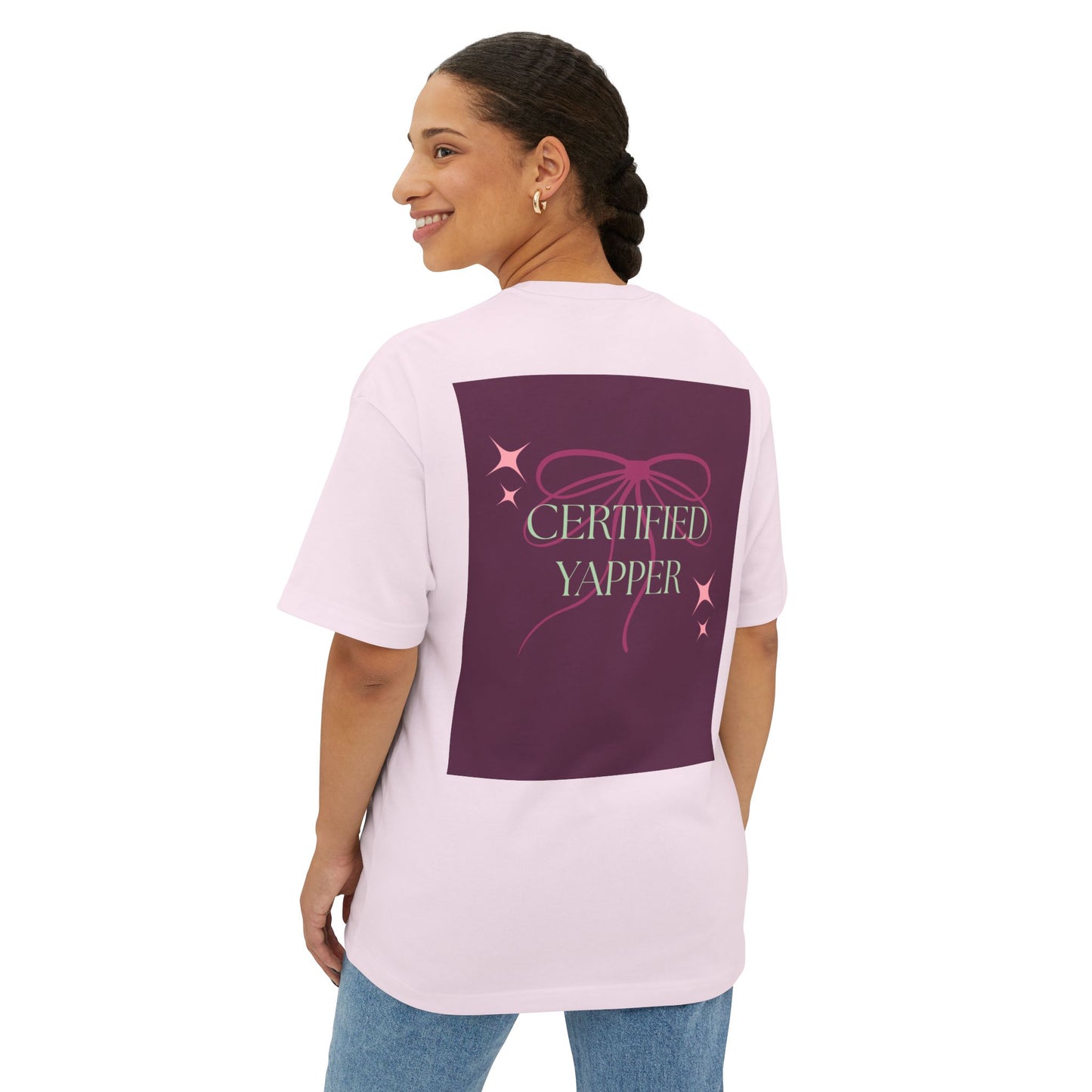 Pink Certified Yapper Oversized Tee