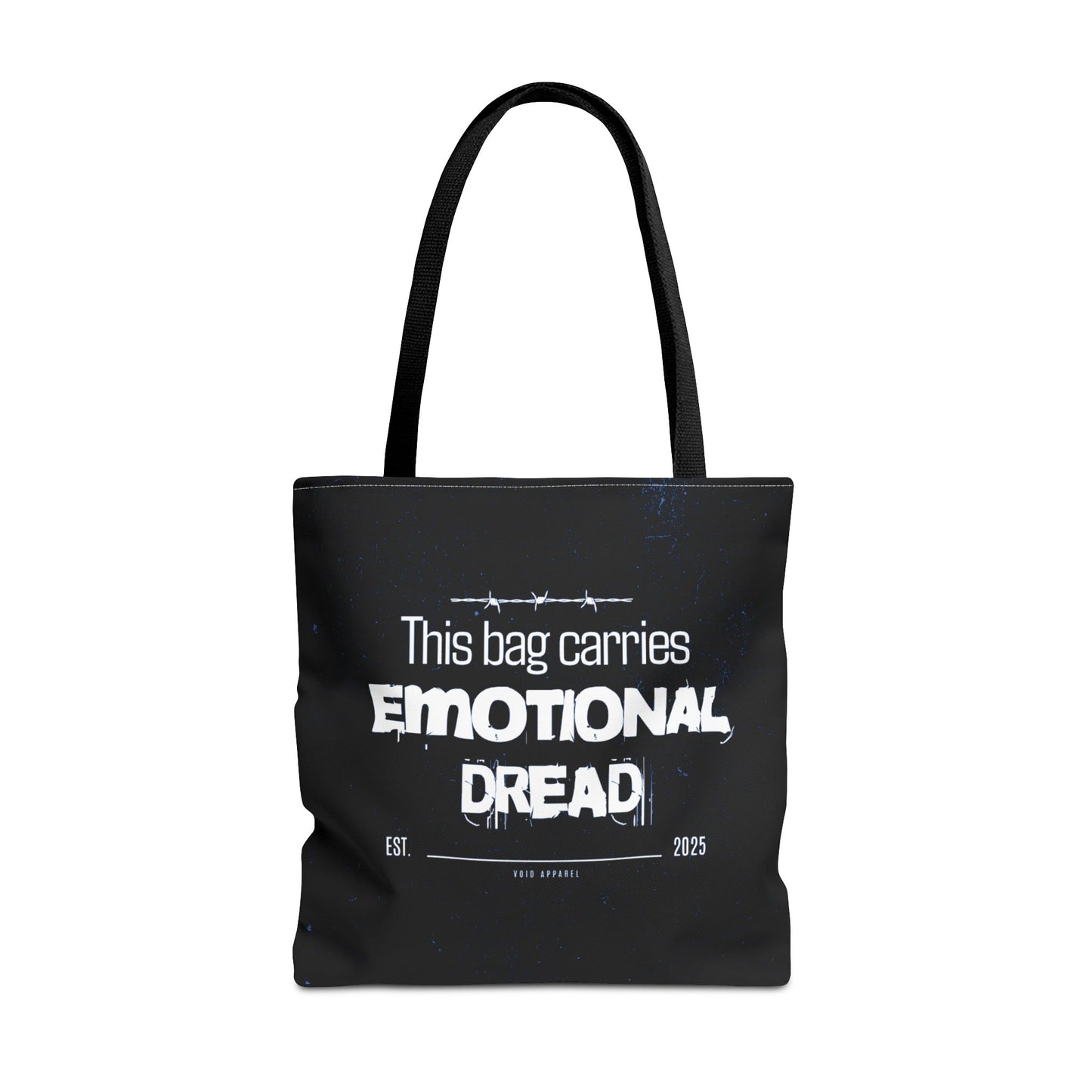 “This Bag Carries Emotional Dread” Black Tote Bag | Grunge Aesthetic Tote for Everyday Use