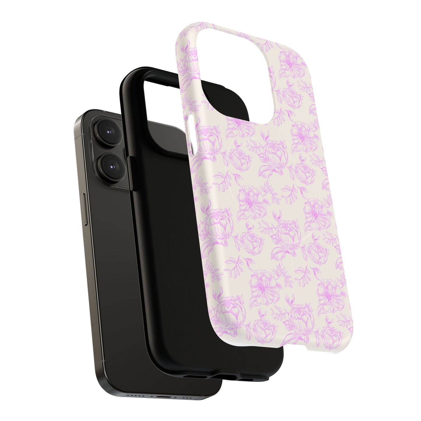Pink and white Floral iPhone Case