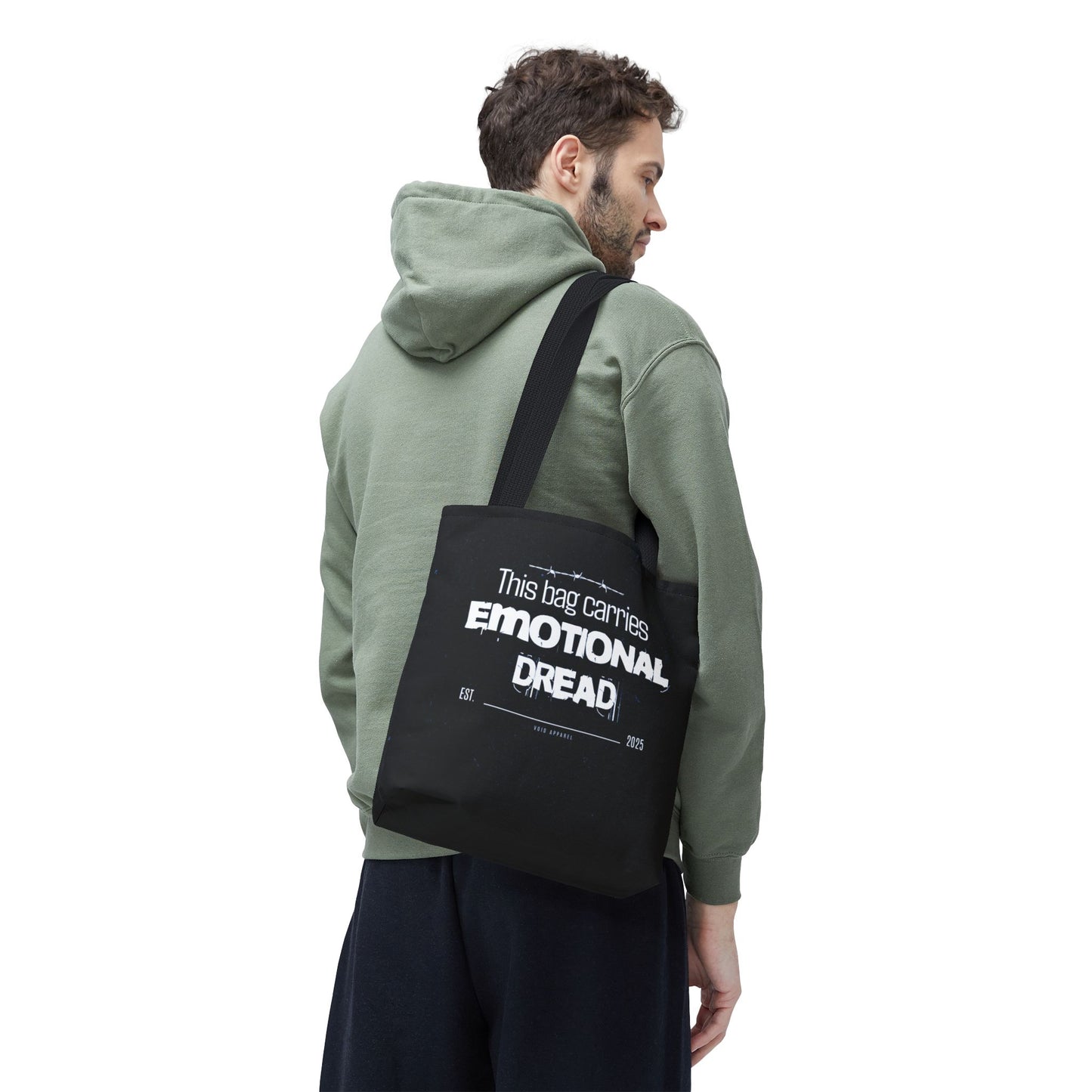 “This Bag Carries Emotional Dread” Black Tote Bag | Grunge Aesthetic Tote for Everyday Use
