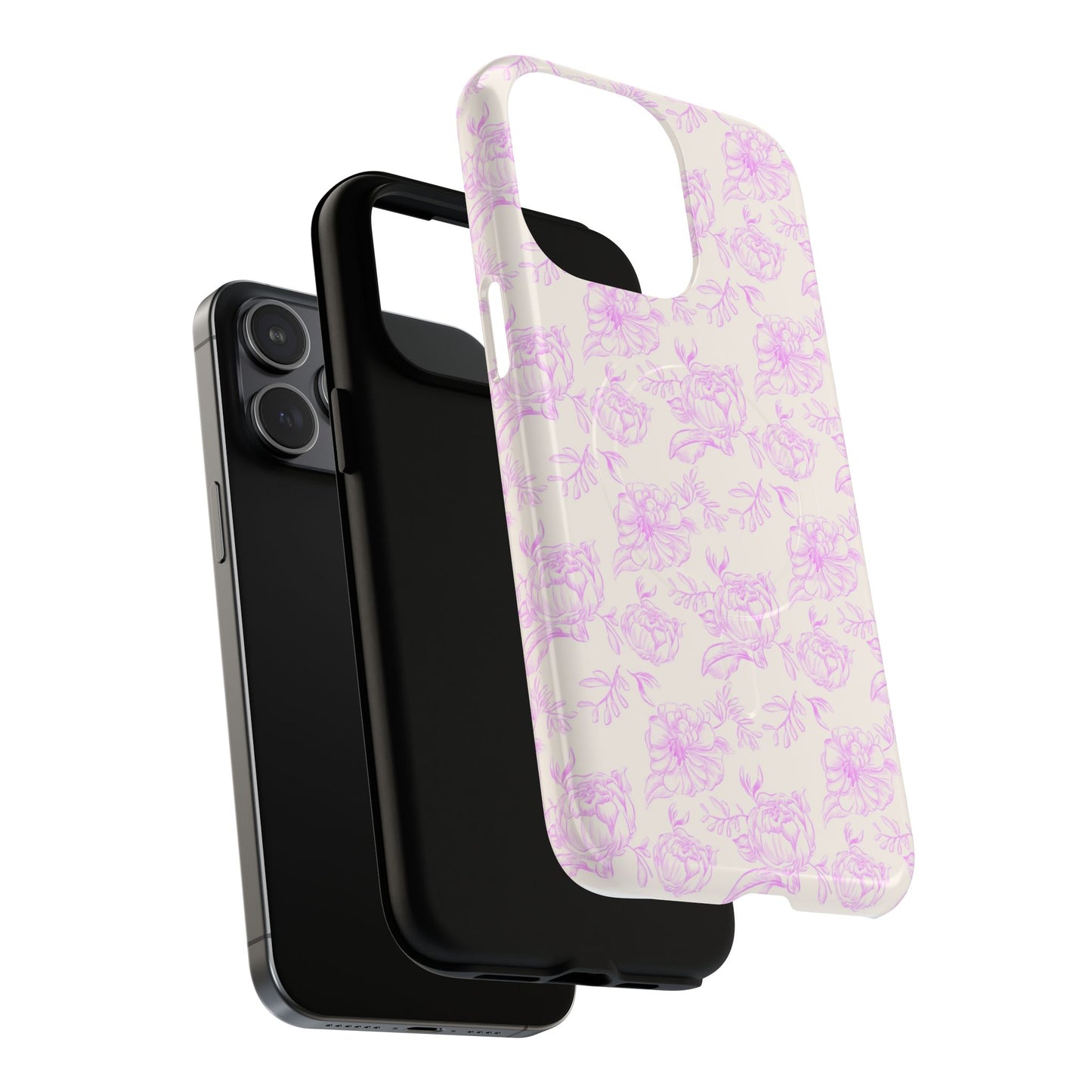 Pink and white Floral iPhone Case