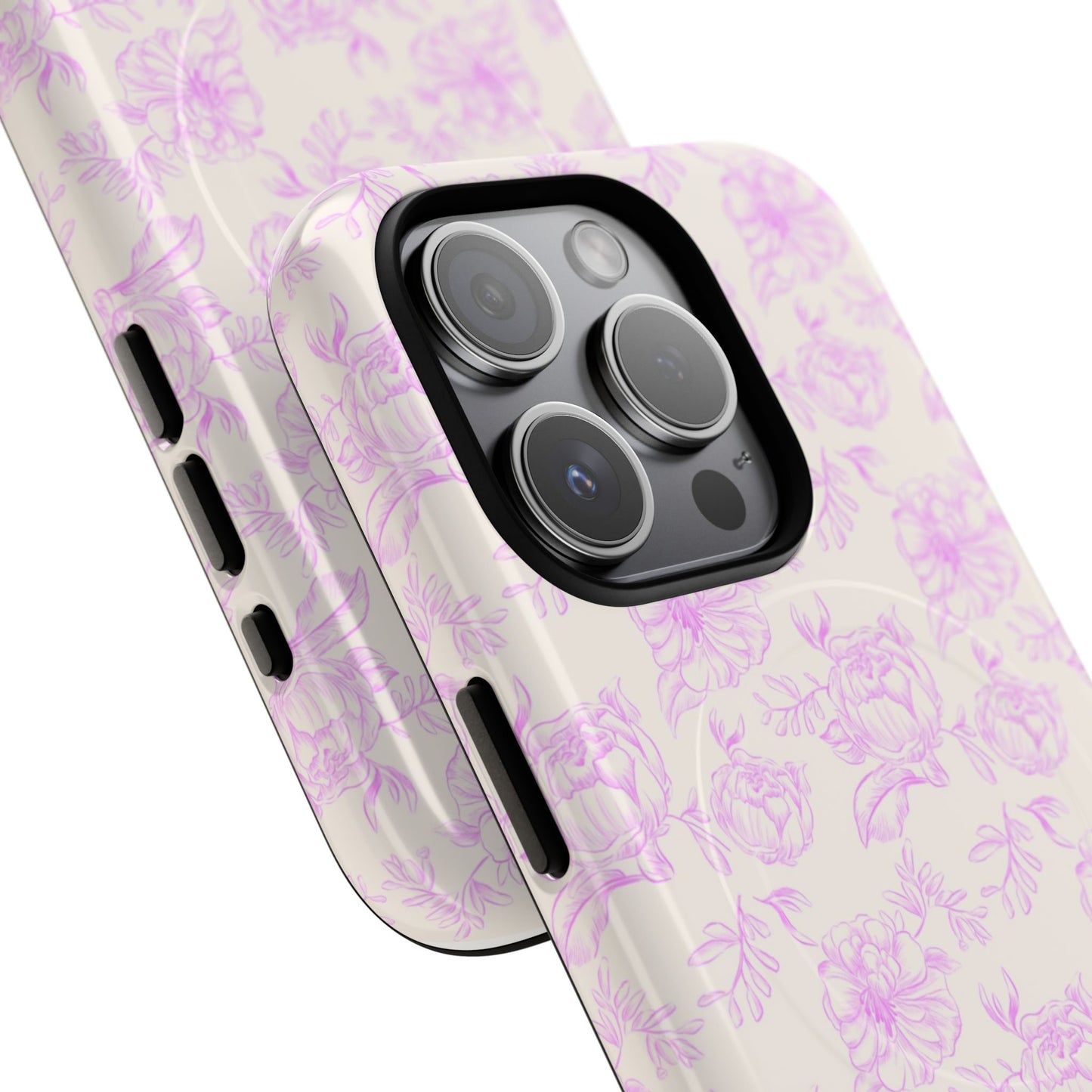 Pink and white Floral iPhone Case