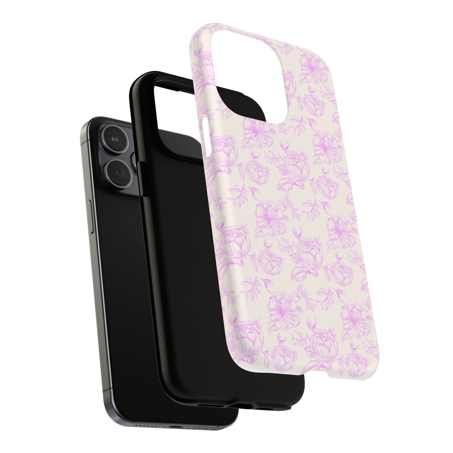 Pink and white Floral iPhone Case