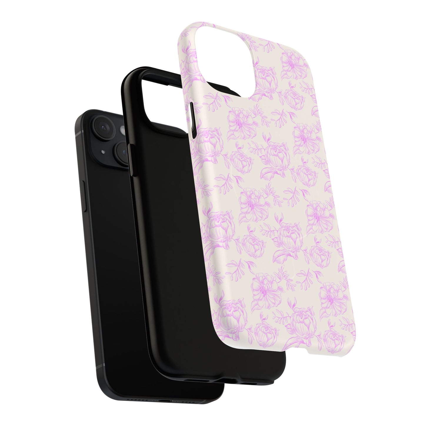 Pink and white Floral iPhone Case