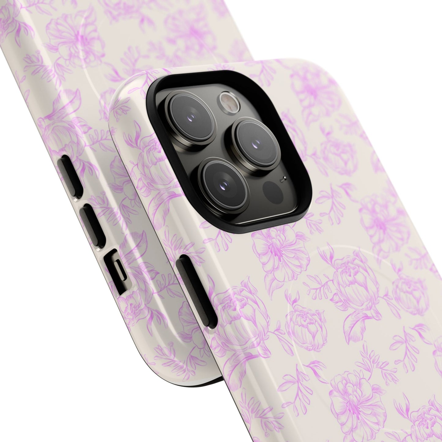 Pink and white Floral iPhone Case