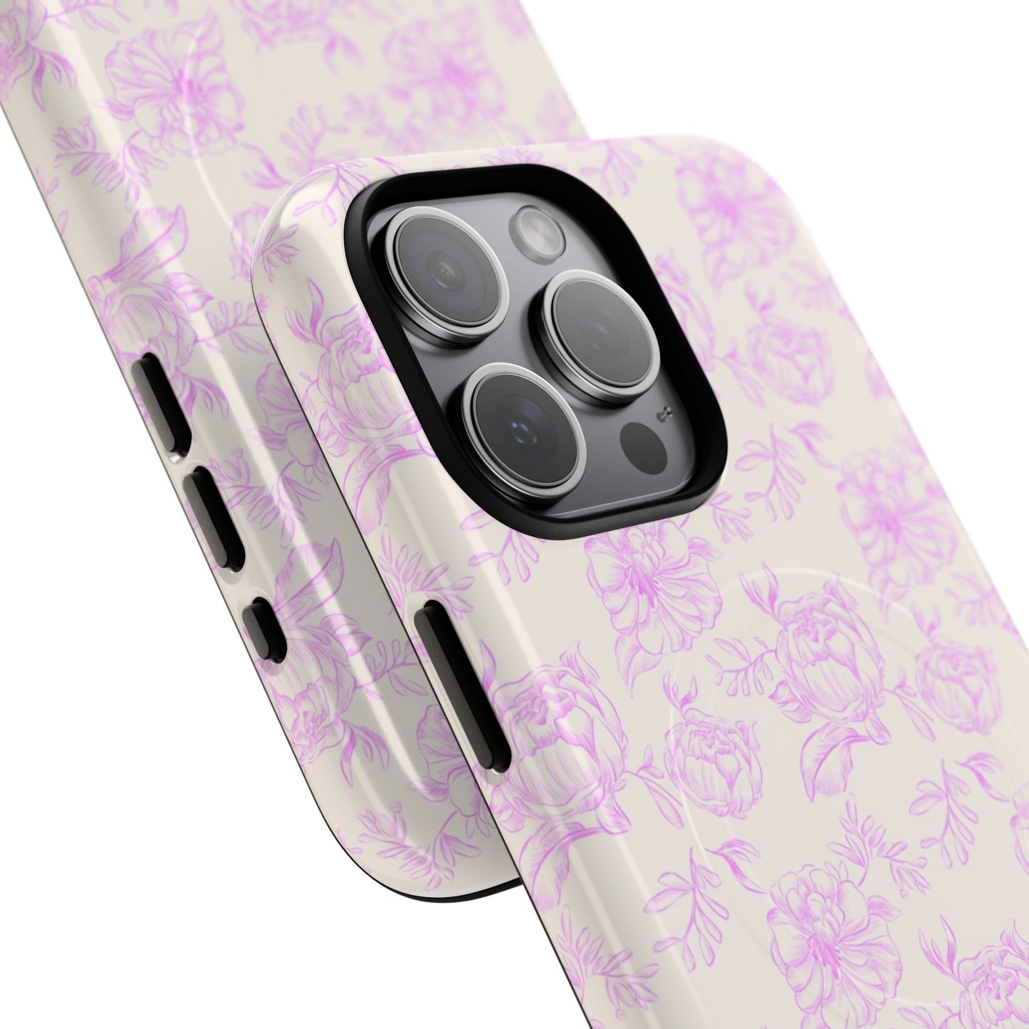 Pink and white Floral iPhone Case