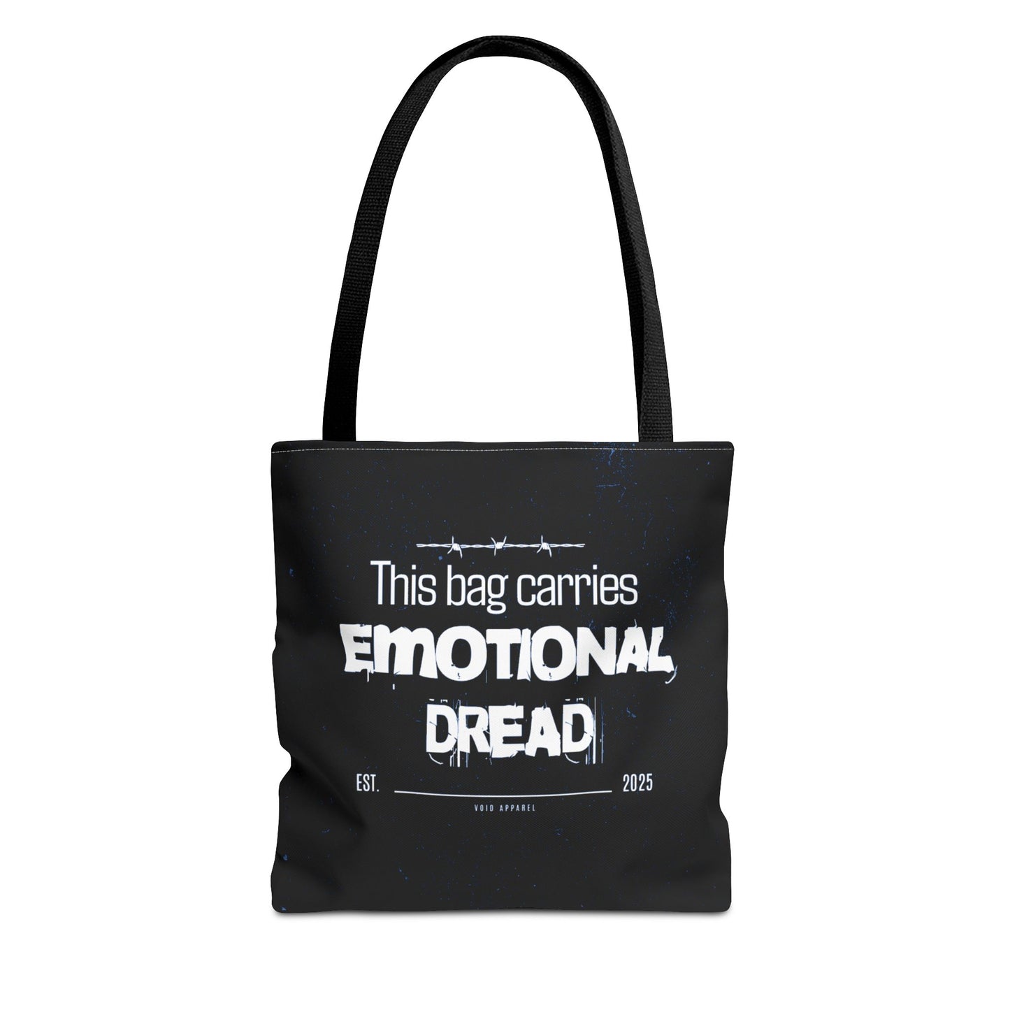 “This Bag Carries Emotional Dread” Black Tote Bag | Grunge Aesthetic Tote for Everyday Use
