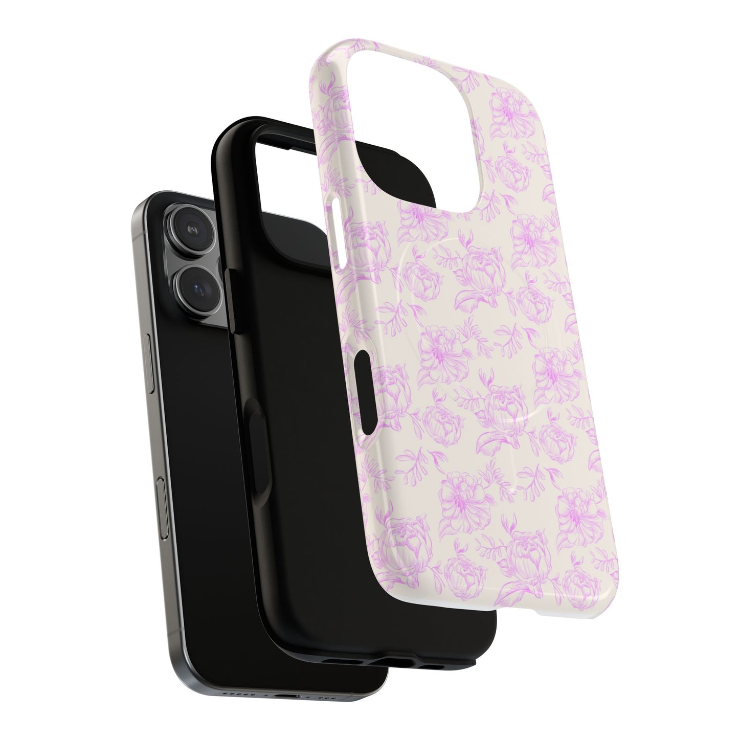 Pink and white Floral iPhone Case