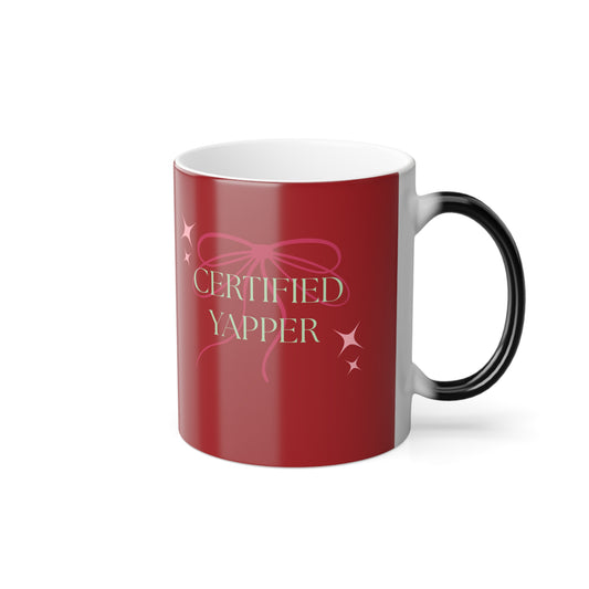 Color Morphing Mug - Certified Yapper Red Mug, Stylish aesthetic Gen Z Cup, gift for her