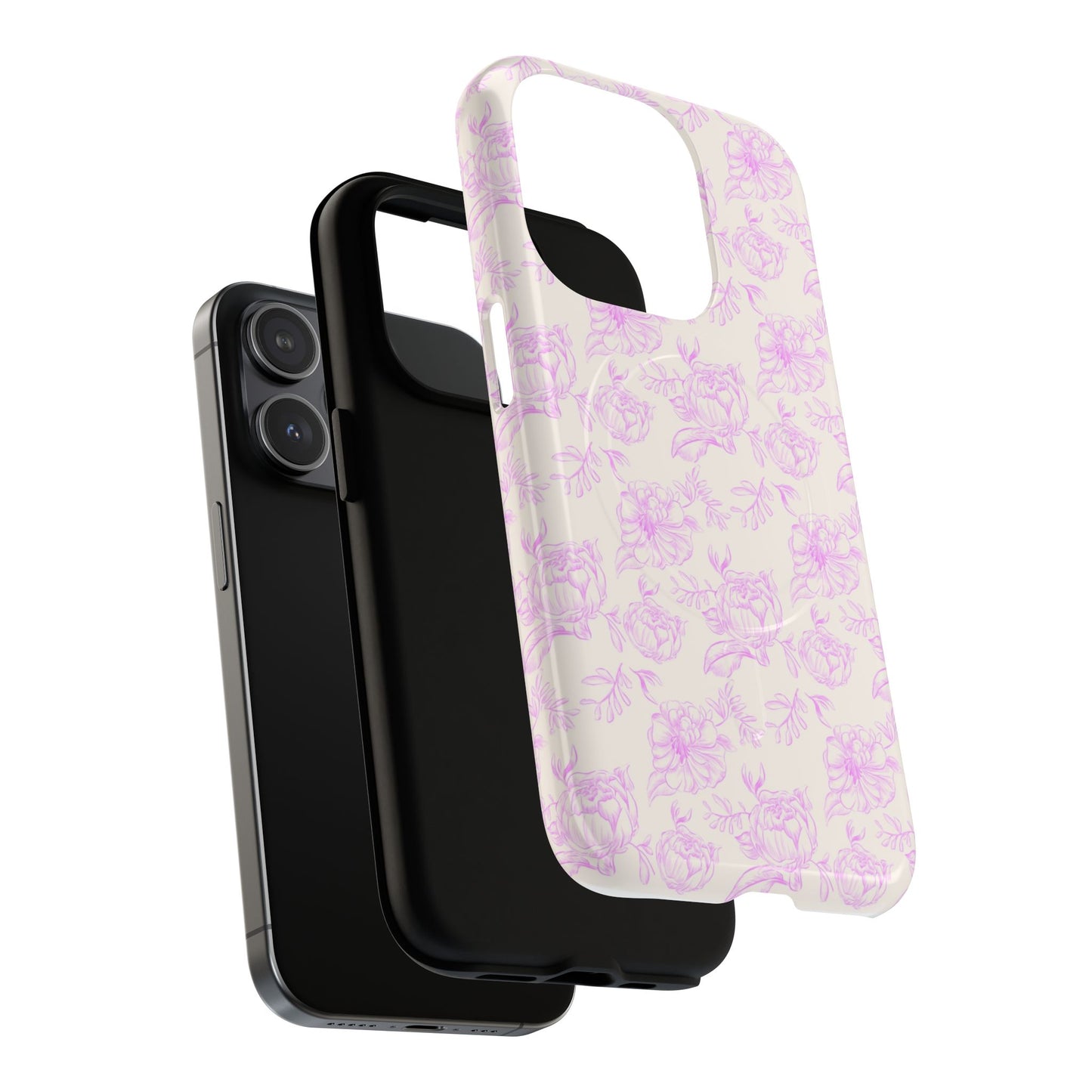 Pink and white Floral iPhone Case