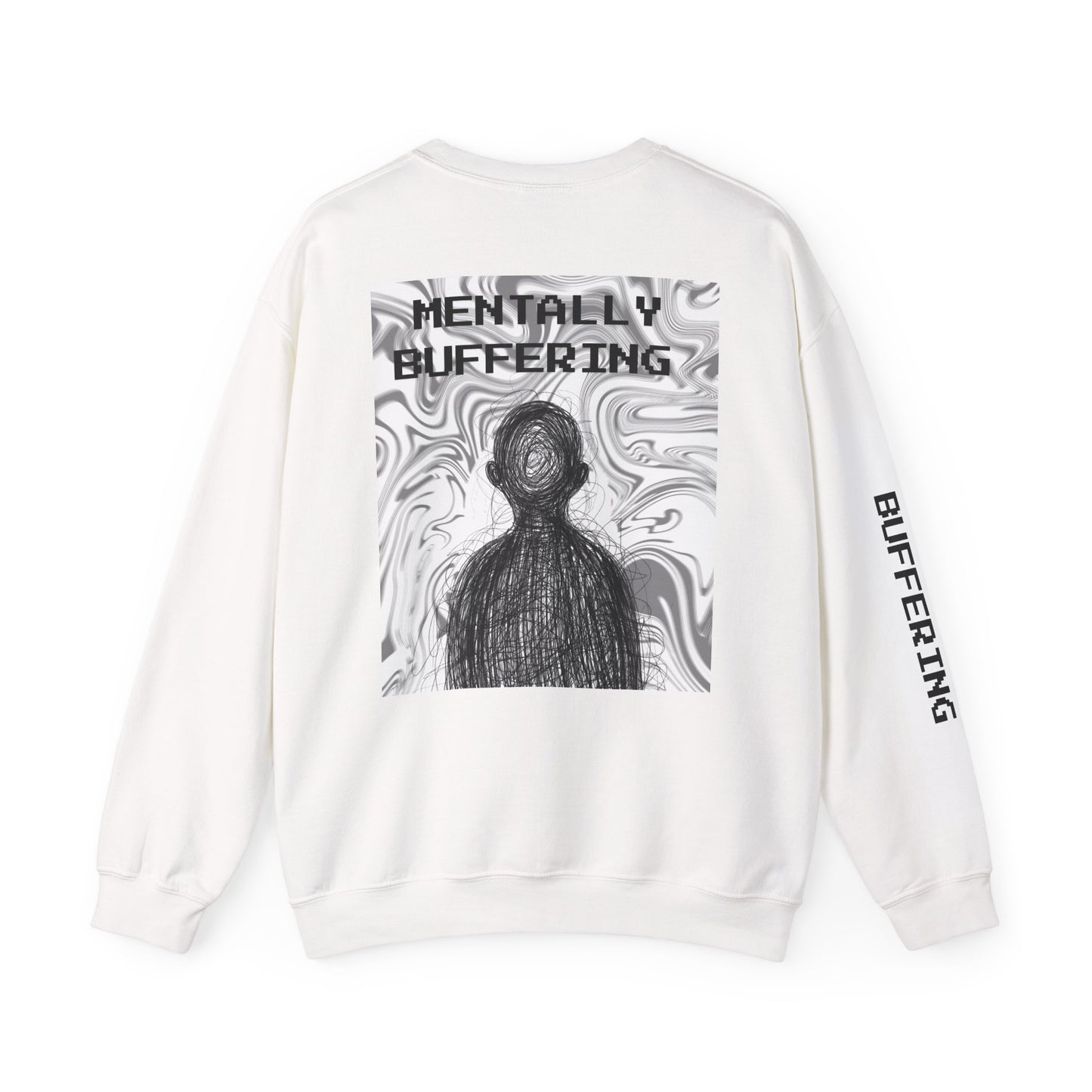 “Mentally Buffering” Oversized Sweatshirt – Edgy Unisex Graphic Streetwear