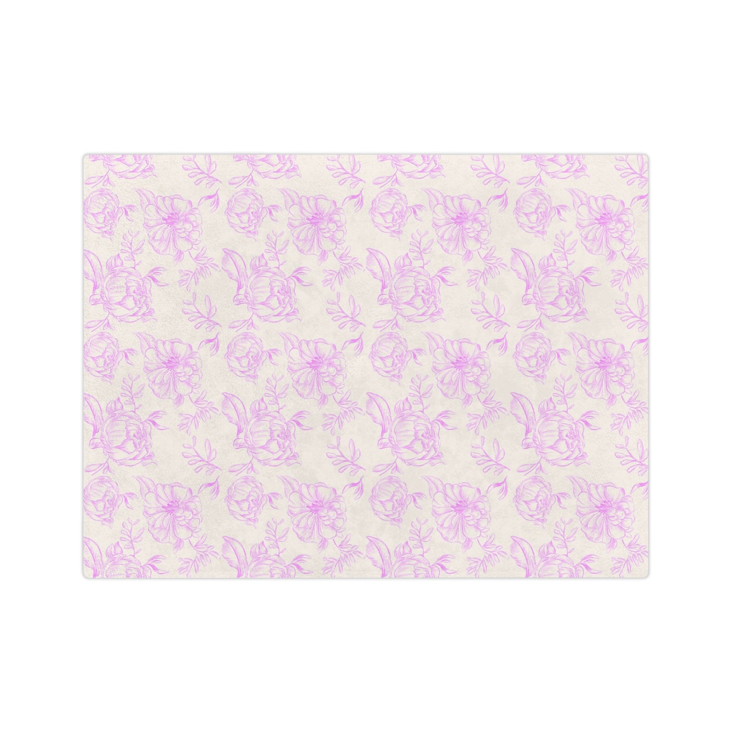 Velveteen Microfiber Blanket - Pink and White Handmade Pattern, Cozy Gift